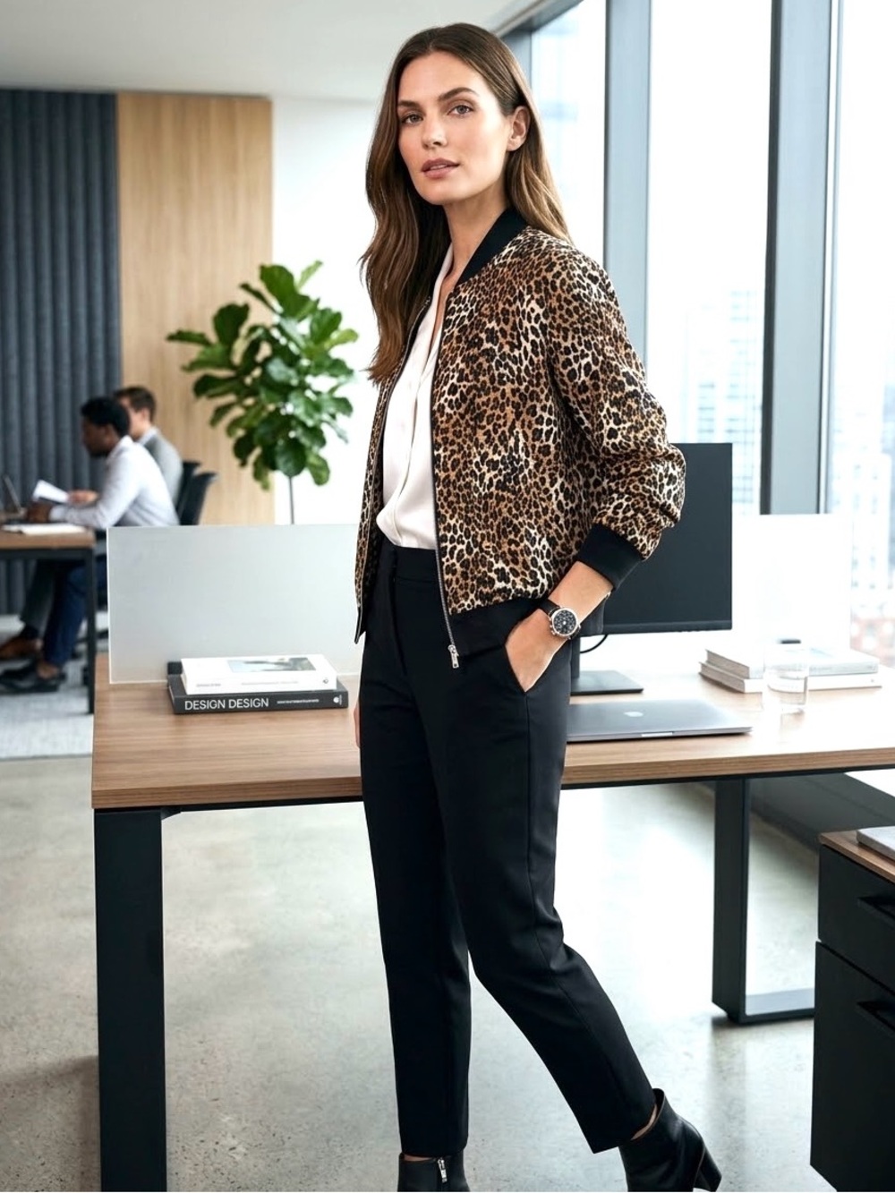 Leopard Print Bomber Jacket - Women's Animal Print Jacket